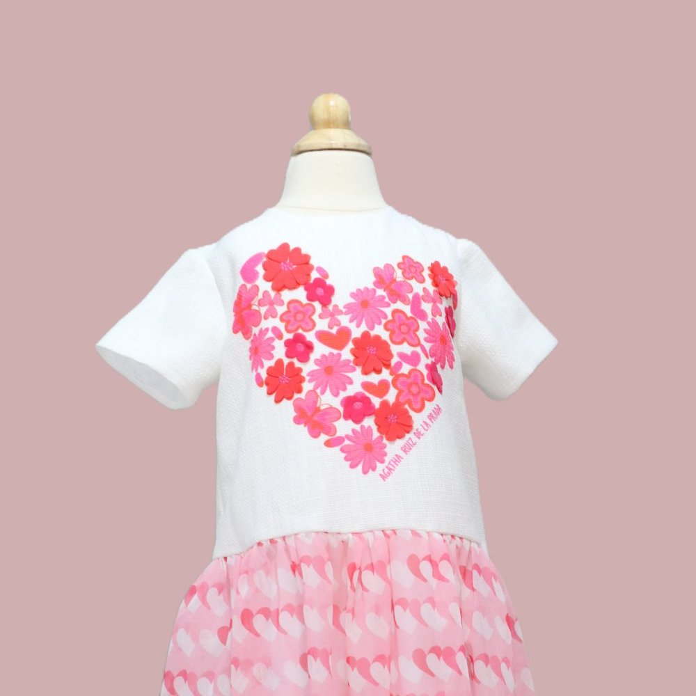 MARKDOWN! Agatha Ruiz De La Prada pretty in pink white dress NWT
